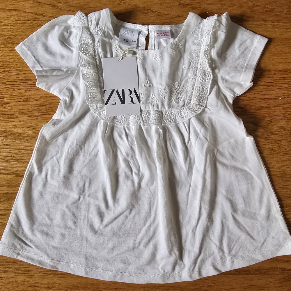 Zara White Short Sleeve Kids Tee